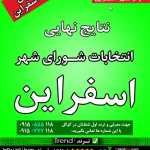 نتیجه انتخابات شورای اسفراین